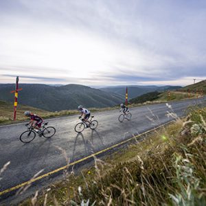Cycling up Mt Hotham in Summer